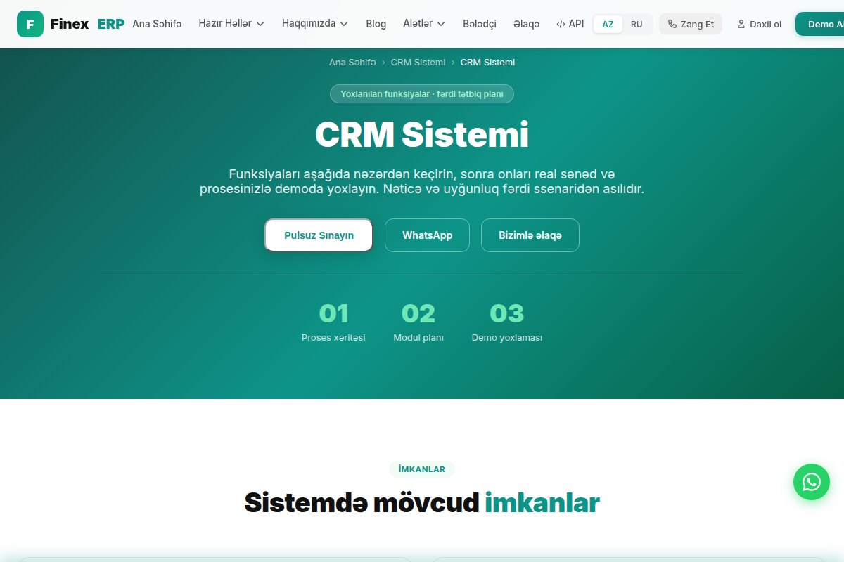 Finex: CRM və ERP layihəsinin təqdimatı