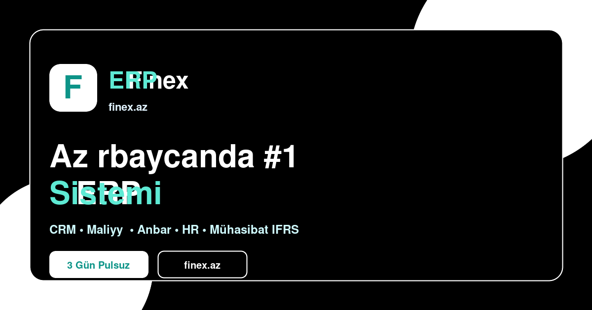 Finex ERP — ERP, CRM və mühasibat