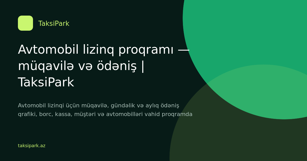 TaksiPark — Taksi parkı və avtomobil lizinqi